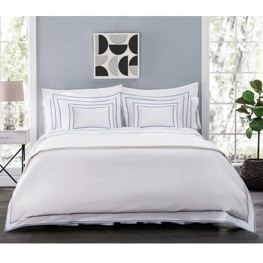 Hamburg House Egyptian Cotton Custom luxury Embroidered Standard Sham Case (2)